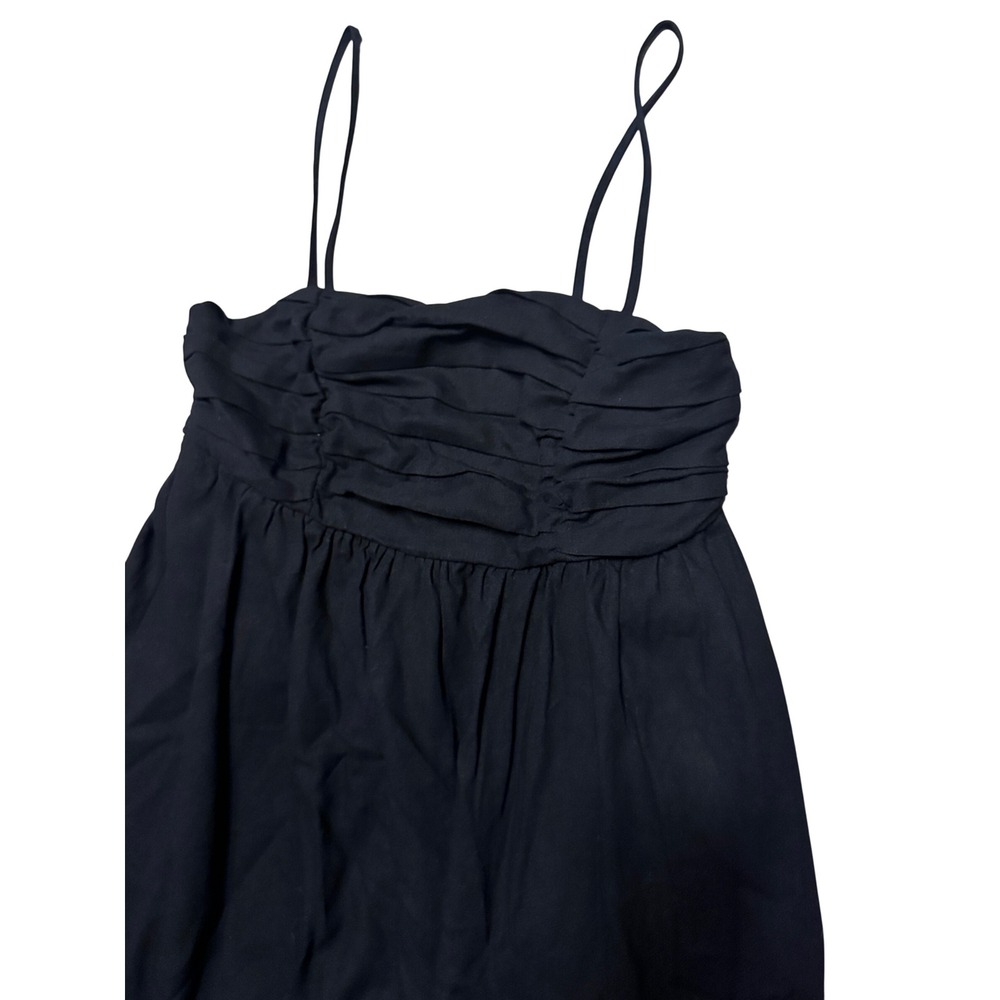 Free Assembly Linen Blend Midi Dress BLACK Small - Picture 2 of 5